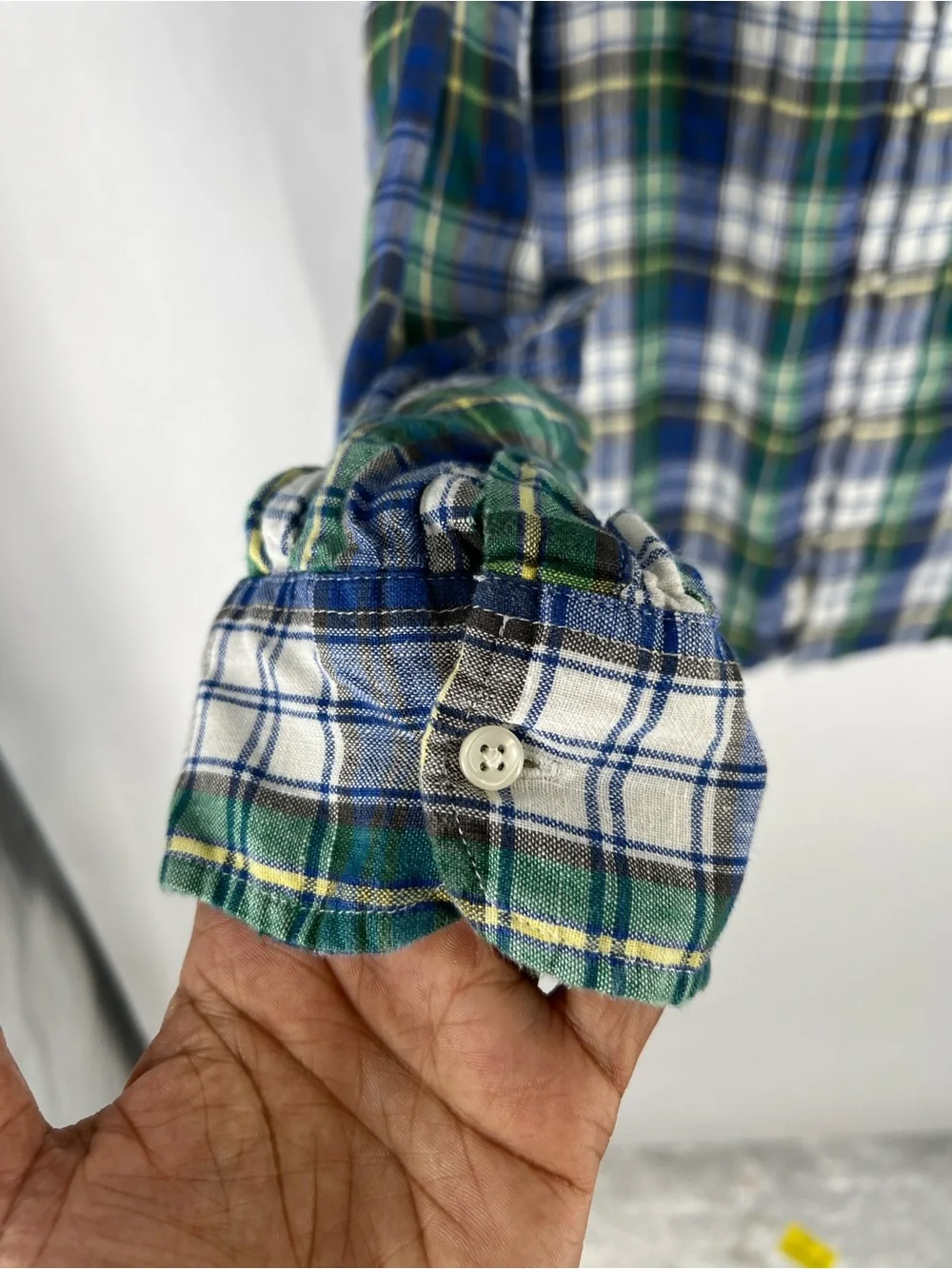 J.Crew Baird McNutt Irish Linen Plaid Button Down Shirt Slim Fit Size XL